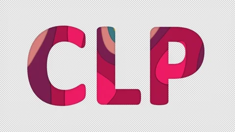 Multi-colored inscription ISO code currency CLP with colored spots floating Stock Footage 238523260