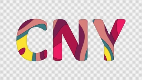 Multi-colored inscription ISO code currency CNY with colored spots floating Stock Footage 238523312