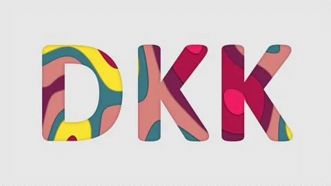 Multi-colored inscription ISO code currency DKK with colored spots floating Stock Footage 238523581
