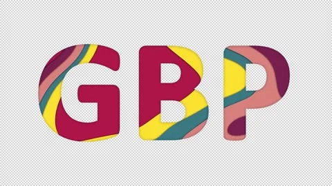 Multi-colored inscription ISO code currency GBP with colored spots floating Stock Footage 238524045