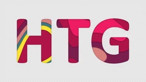 Multi-colored inscription ISO code currency HTG with colored spots floating Stock Footage 238524258