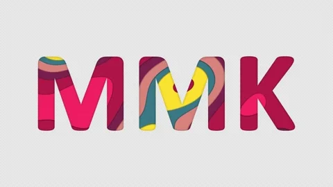 Multi-colored inscription ISO code currency MMK with colored spots floating Stock Footage 238525424