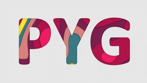 Multi-colored inscription ISO code currency PYG with colored spots floating Stock Footage 238526013