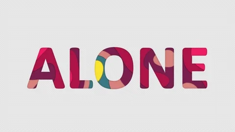 Multi-colored inscription text ALONE with colored spots floating inside. In-Out Stock Footage 234034299
