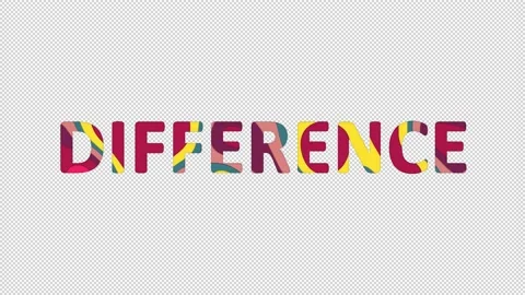 Multi-colored inscription text DIFFERENCE with colored spots floating inside. Stock Footage 235293526