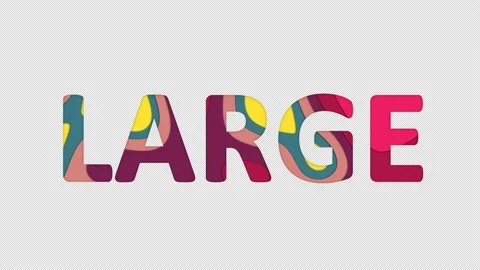 Multi-colored inscription text LARGE with colored spots floating inside. In-Out Stock Footage 234034784