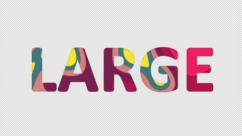 Multi-colored inscription text LARGE with colored spots floating inside. In-Out Stock Footage 234034786