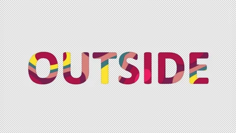 Multi-colored inscription text OUTSIDE with colored spots floating inside. Stock-Footage 234104683