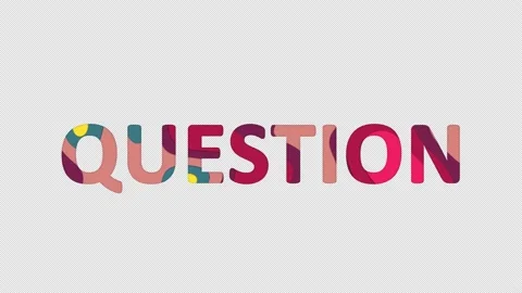 Multi-colored inscription text QUESTION with colored spots floating inside. Video stock 234034999