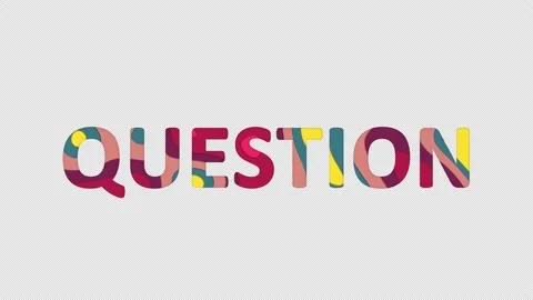 Multi-colored inscription text QUESTION with colored spots floating inside. Stock Footage 234035089