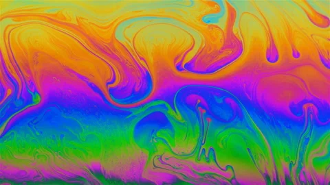 Multi-colored iris of a soap bubble in motion Stock Footage 100696292