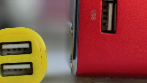 Multi-colored kinds of connectors for cables and USB flash drives. Video stock 95209921
