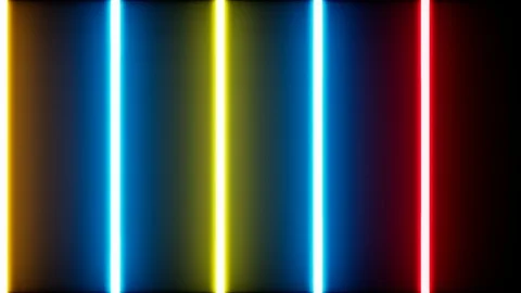 Multi-colored laser lines move quickly from left to right. Seamless looping Video stock 101106778