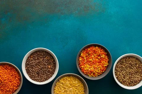 Multi-colored lentils Stock Photos