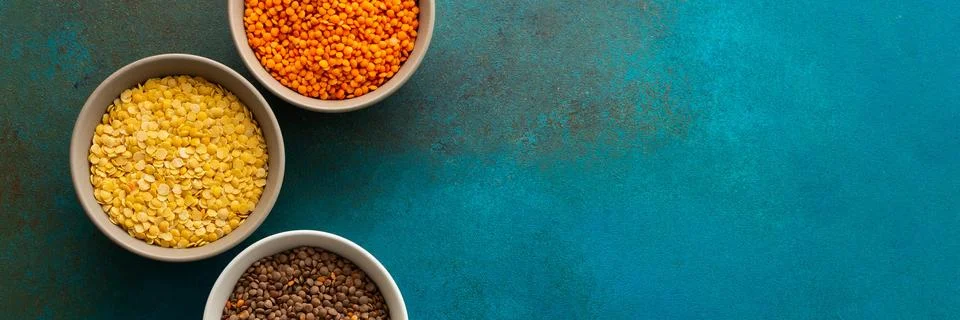 Multi-colored lentils Stock Photos