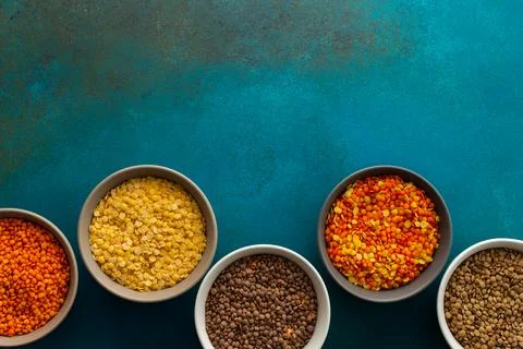 Multi-colored lentils Stock Photos