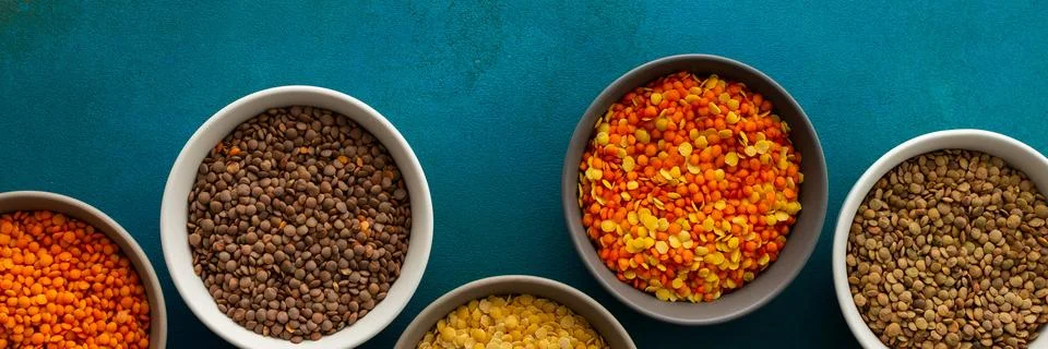Multi-colored lentils Stock Photos