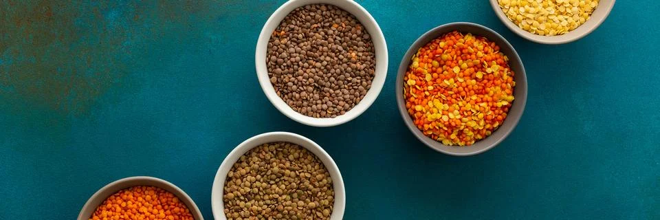 Multi-colored lentils Stock Photos