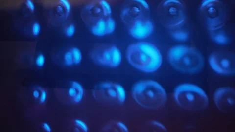 Multi-colored light panel. the glow of multicolored lamps. changing the color of Stock Footage 129364796