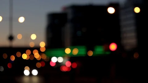 Multi-colored lights of the night city. Stock Footage 129522170