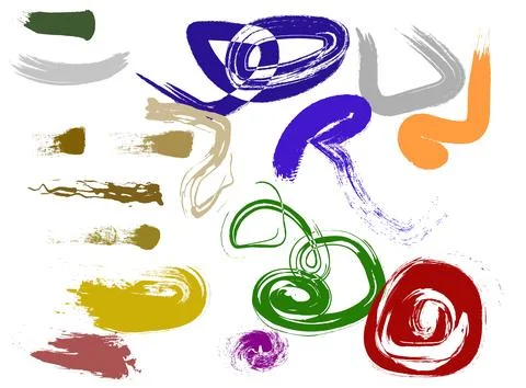 Multi-colored lines drawn with a brush Stock Illustration