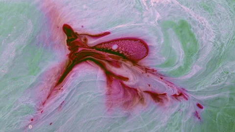 Multi-colored liquid paints move slowly. Stock Footage 157913382