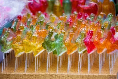 Multi-colored lollipops background Foto stock