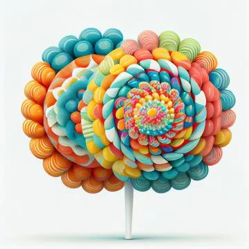 Multi-colored lollipops on a white background. AI generated. Stock Illustration