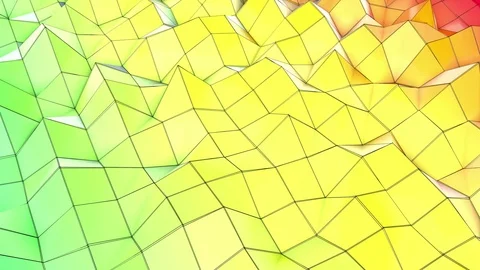 Multi-colored low poly plane is slowly deformed. animated abstraction screensave Stock Footage 123627530