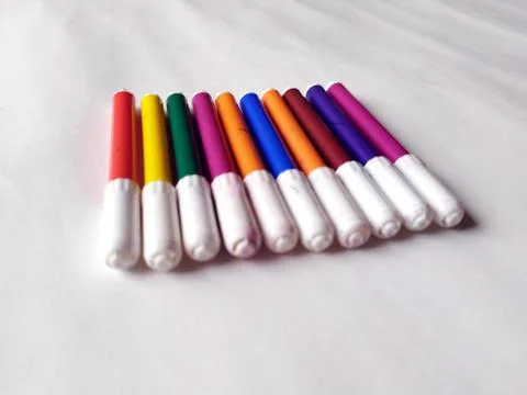 Multi colored marker isolated on white background1 Stock Photos