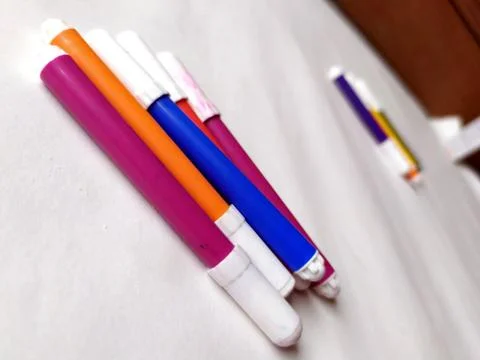 Multi colored marker isolated on white background Stock Photos