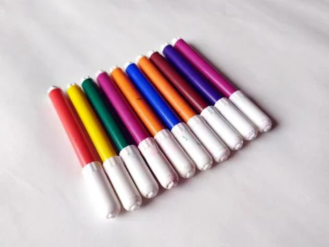 Multi colored marker isolated on white background Stock Photos
