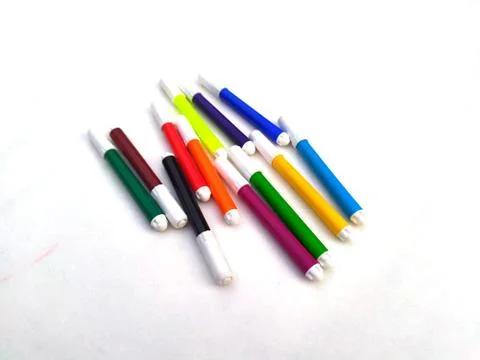 Multi colored marker isolated on white background Stock Photos