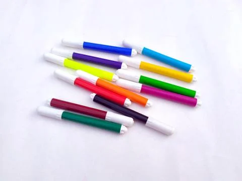 Multi colored marker isolated on white background Stock Photos