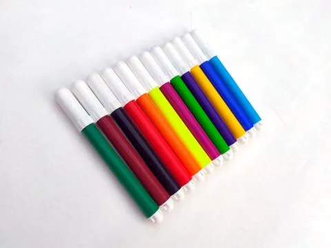 Multi colored marker isolated on white background Stock Photos