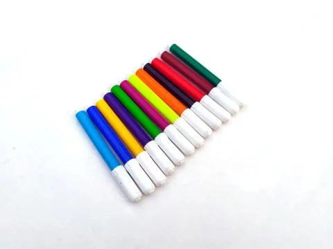 Multi colored marker isolated on white background Foto stock