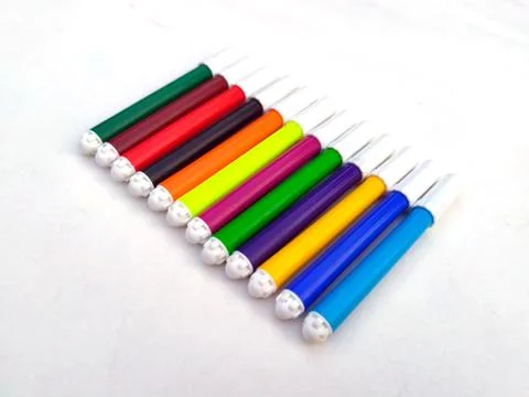 Multi colored marker isolated on white background Stock Photos