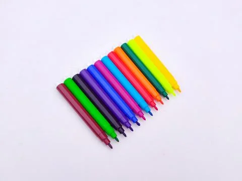 Multi colored marker isolated on white background Stock Photos