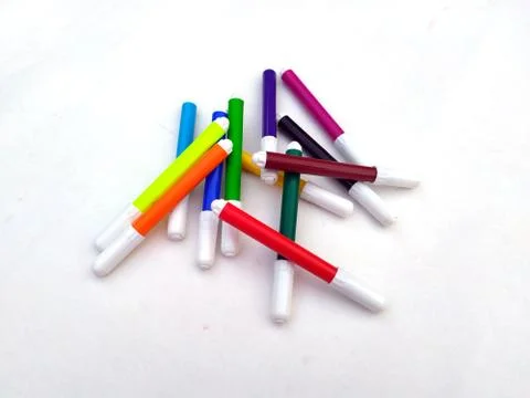 Multi colored marker isolated on white background Stock Photos