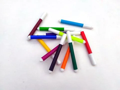 Multi colored marker isolated on white background Stock Photos