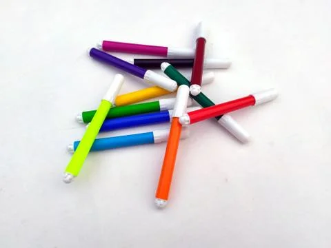 Multi colored marker isolated on white background Stock Photos