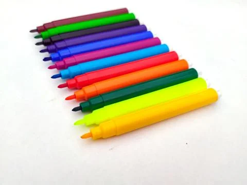 Multi colored marker isolated on white background Stock Photos