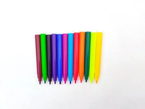 Multi colored marker isolated on white background Stock Photos