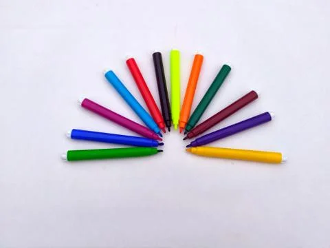 Multi colored marker isolated on white background Stock Photos