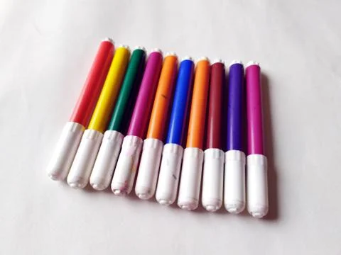 Multi colored marker isolated on whitebackground Stock Photos