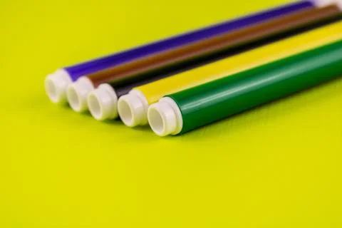 Multi-colored markers Stock Photos