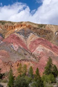 Multi-colored mars rock layers with iron oxide Stock Photos
