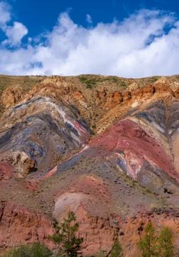 Multi-colored mars rock layers with iron oxide Foto stock