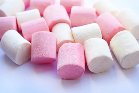 Multi-colored marshmallows. Background or texture of colorful pink marshmallo Stock Photos