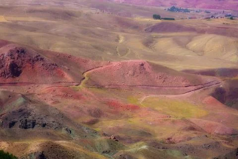 Multi-colored mountain landscape Foto stock